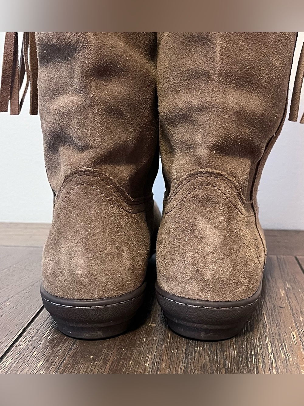 Ariat Sassafras Brown Suede Braided Tassel Boots Womens 7.5 - Picture 6 of 10